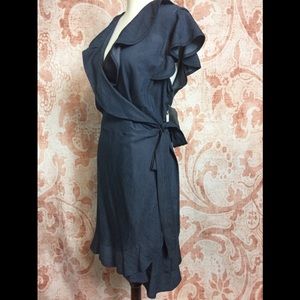 Blu Sage denim color wrap dress